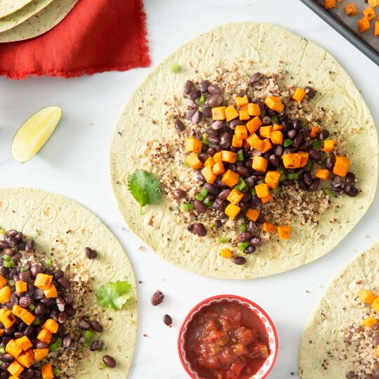 Vegetarian Quinoa, Black Bean and Sweet Potato Tacos Dempster's